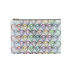 Valentine Hearts 3d Valentine S Day Cosmetic Bag (medium)  by Amaryn4rt