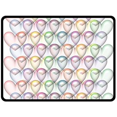 Valentine Hearts 3d Valentine S Day Double Sided Fleece Blanket (large)  by Amaryn4rt