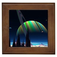 Planets In Space Stars Framed Tiles