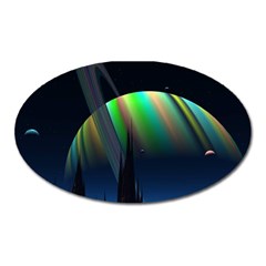 Planets In Space Stars Oval Magnet