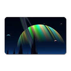 Planets In Space Stars Magnet (rectangular)