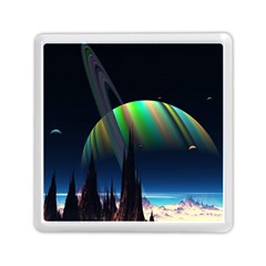 Planets In Space Stars Memory Card Reader (square)  by Amaryn4rt