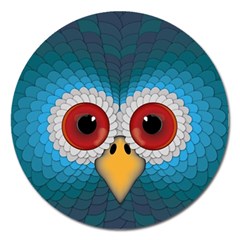 Bird Eyes Abstract Magnet 5  (round) by Amaryn4rt