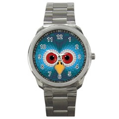 Bird Eyes Abstract Sport Metal Watch