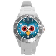 Bird Eyes Abstract Round Plastic Sport Watch (l)