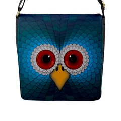 Bird Eyes Abstract Flap Messenger Bag (l) 