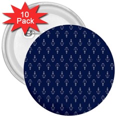 Anchor Pattern 3  Buttons (10 Pack) 