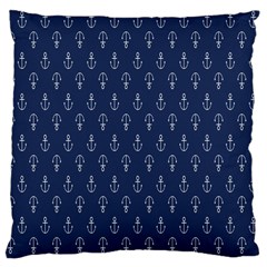 Anchor Pattern Large Cushion Case (two Sides) by Amaryn4rt