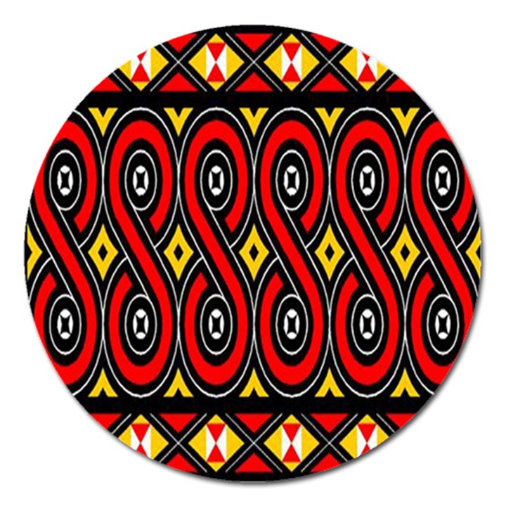 Toraja Traditional Art Pattern Magnet 5  (Round)