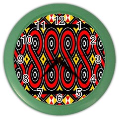 Toraja Traditional Art Pattern Color Wall Clocks by Amaryn4rt