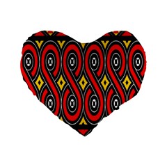 Toraja Traditional Art Pattern Standard 16  Premium Heart Shape Cushions by Amaryn4rt