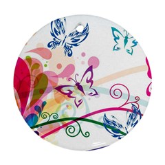 Butterfly Vector Art Ornament (round) by Amaryn4rt