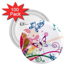 Butterfly Vector Art 2 25  Buttons (100 Pack) 