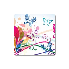 Butterfly Vector Art Square Magnet by Amaryn4rt