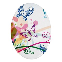 Butterfly Vector Art Oval Ornament (two Sides) by Amaryn4rt