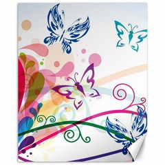 Butterfly Vector Art Canvas 11  X 14  