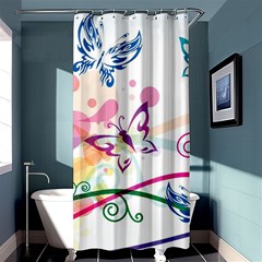 Butterfly Vector Art Shower Curtain 36  X 72  (stall)  by Amaryn4rt