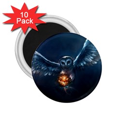 Owl And Fire Ball 2 25  Magnets (10 Pack) 