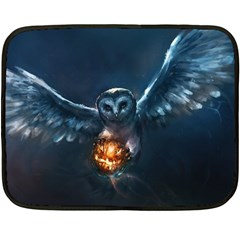 Owl And Fire Ball Fleece Blanket (mini)