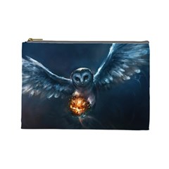 Owl And Fire Ball Cosmetic Bag (large)  by Amaryn4rt