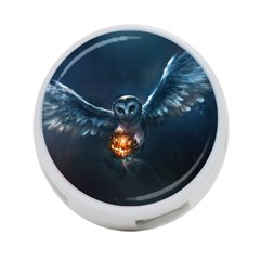 Owl And Fire Ball 4-port Usb Hub (one Side)