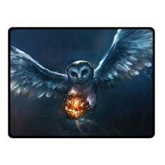 Owl And Fire Ball Fleece Blanket (small)