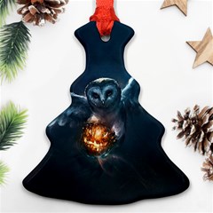 Owl And Fire Ball Christmas Tree Ornament (two Sides)