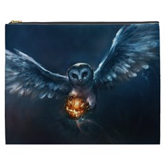 Owl And Fire Ball Cosmetic Bag (xxxl)  by Amaryn4rt