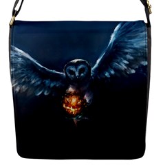 Owl And Fire Ball Flap Messenger Bag (s) by Amaryn4rt