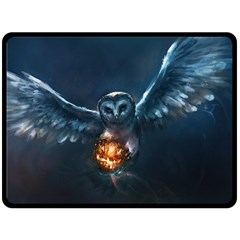 Owl And Fire Ball Double Sided Fleece Blanket (large)  by Amaryn4rt