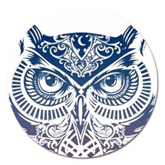 Owl Magnet 5  (round) by Amaryn4rt