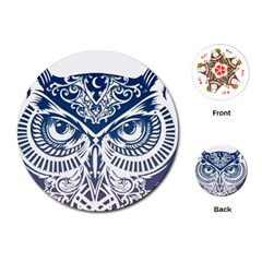 Owl Playing Cards (round)  by Amaryn4rt