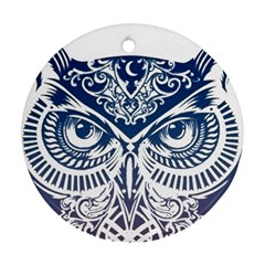 Owl Round Ornament (two Sides) by Amaryn4rt