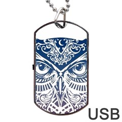 Owl Dog Tag Usb Flash (one Side) by Amaryn4rt