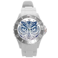 Owl Round Plastic Sport Watch (l) by Amaryn4rt