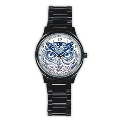 Owl Stainless Steel Round Watch by Amaryn4rt