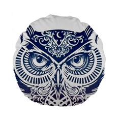 Owl Standard 15  Premium Flano Round Cushions by Amaryn4rt