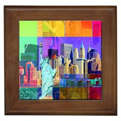 New York City The Statue Of Liberty Framed Tiles by Amaryn4rt