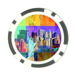 New York City The Statue Of Liberty Poker Chip Card Guard by Amaryn4rt