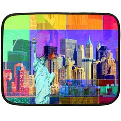 New York City The Statue Of Liberty Double Sided Fleece Blanket (mini) 