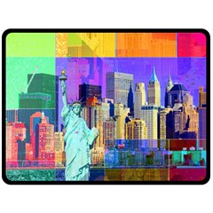 New York City The Statue Of Liberty Fleece Blanket (large)  by Amaryn4rt