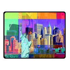 New York City The Statue Of Liberty Double Sided Fleece Blanket (small)  by Amaryn4rt