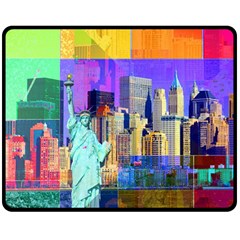 New York City The Statue Of Liberty Double Sided Fleece Blanket (medium) 