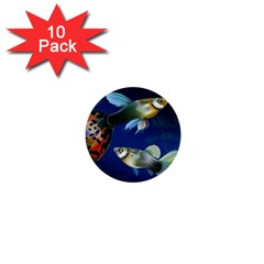 Marine Fishes 1  Mini Buttons (10 Pack) 