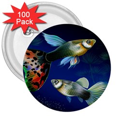 Marine Fishes 3  Buttons (100 Pack) 