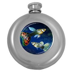 Marine Fishes Round Hip Flask (5 Oz) by Amaryn4rt