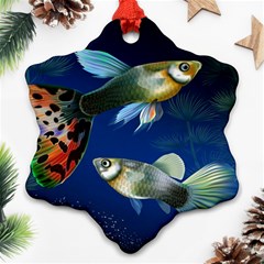 Marine Fishes Snowflake Ornament (two Sides)