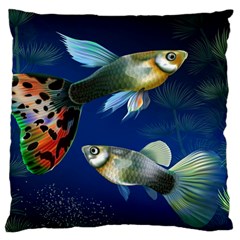 Marine Fishes Large Cushion Case (one Side) by Amaryn4rt