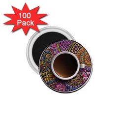 Ethnic Pattern Ornaments And Coffee Cups Vector 1 75  Magnets (100 Pack)  by Amaryn4rt