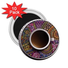 Ethnic Pattern Ornaments And Coffee Cups Vector 2 25  Magnets (10 Pack)  by Amaryn4rt